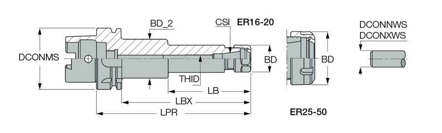 HSK A40 ER25X80
