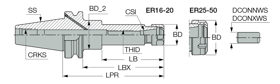 BT50 ER50X150