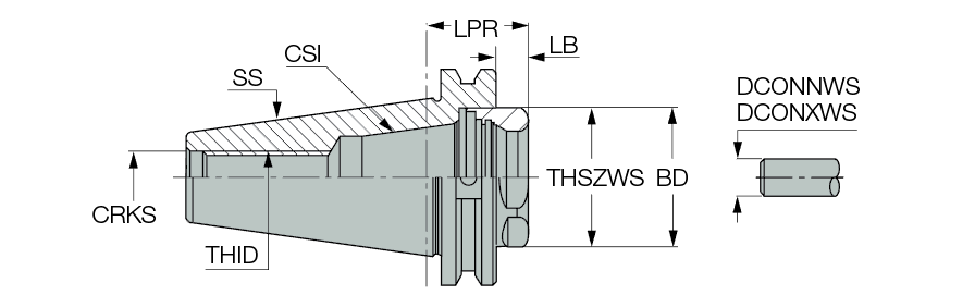 DIN69871 40 ER32 SHORT